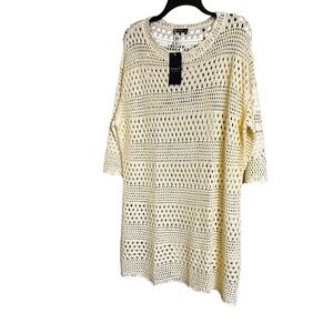 Elegant Cream Knit Swim Coverup